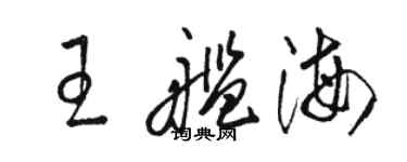 駱恆光王艦海草書個性簽名怎么寫