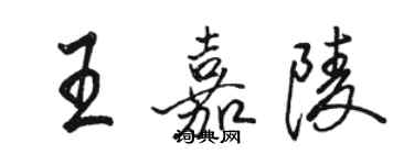 駱恆光王嘉陵行書個性簽名怎么寫