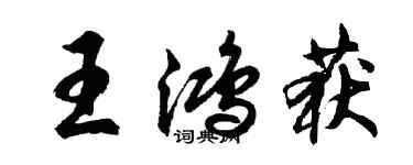 胡問遂王鴻獲行書個性簽名怎么寫