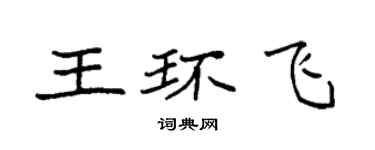 袁強王環飛楷書個性簽名怎么寫