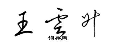 梁錦英王雲升草書個性簽名怎么寫