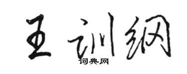 駱恆光王訓綱行書個性簽名怎么寫