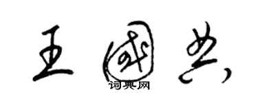 梁錦英王國典草書個性簽名怎么寫