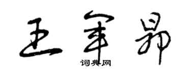 曾慶福王軍昂草書個性簽名怎么寫