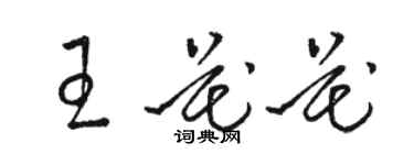 駱恆光王花花草書個性簽名怎么寫