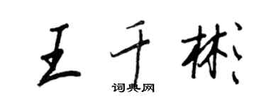 王正良王千彬行書個性簽名怎么寫