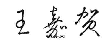 駱恆光王嘉賀草書個性簽名怎么寫