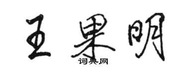 駱恆光王果明行書個性簽名怎么寫