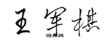 駱恆光王軍棋行書個性簽名怎么寫