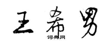 曾慶福王希男行書個性簽名怎么寫