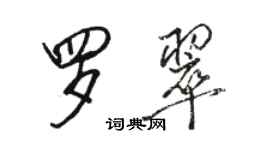 駱恆光羅翠行書個性簽名怎么寫