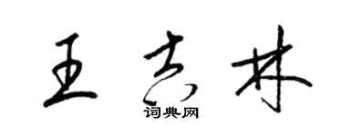 梁錦英王吉林草書個性簽名怎么寫