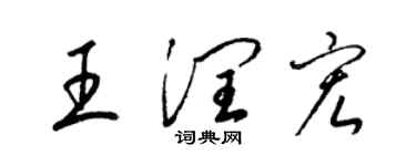 梁錦英王潤宏草書個性簽名怎么寫