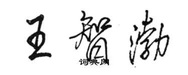 駱恆光王智渤行書個性簽名怎么寫