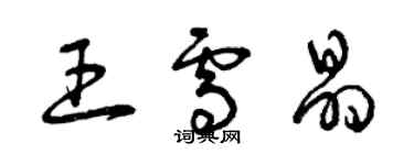 曾慶福王雪晶草書個性簽名怎么寫