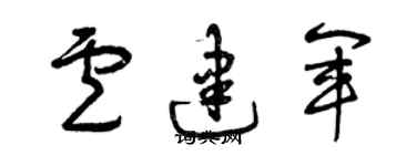 曾慶福盧建軍草書個性簽名怎么寫