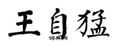 翁闓運王自猛楷書個性簽名怎么寫