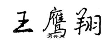 曾慶福王鷹翔行書個性簽名怎么寫