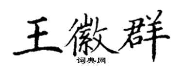 丁謙王徽群楷書個性簽名怎么寫