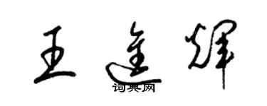 梁錦英王進輝草書個性簽名怎么寫