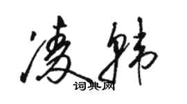 駱恆光凌韓草書個性簽名怎么寫