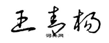 曾慶福王青楊草書個性簽名怎么寫