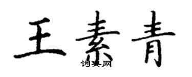 丁謙王素青楷書個性簽名怎么寫