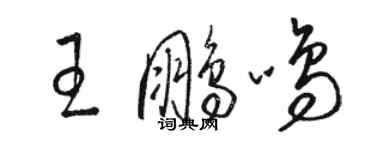 駱恆光王鵬鳴草書個性簽名怎么寫