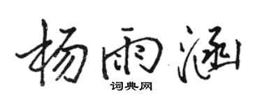 駱恆光楊雨涵行書個性簽名怎么寫