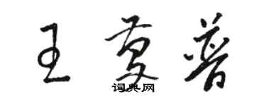 駱恆光王慶普草書個性簽名怎么寫