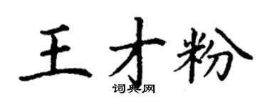 丁謙王才粉楷書個性簽名怎么寫