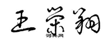 曾慶福王榮翔草書個性簽名怎么寫