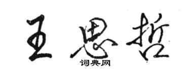 駱恆光王思哲行書個性簽名怎么寫