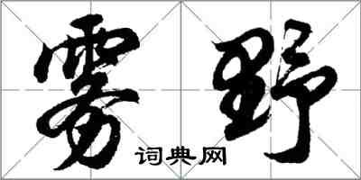 胡問遂霧野行書怎么寫