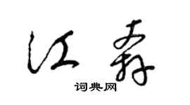 梁錦英江奔草書個性簽名怎么寫