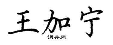 丁謙王加寧楷書個性簽名怎么寫