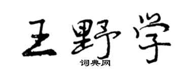 曾慶福王野學行書個性簽名怎么寫
