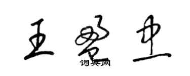 梁錦英王盈忠草書個性簽名怎么寫