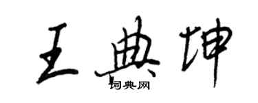 王正良王典坤行書個性簽名怎么寫