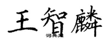 丁謙王智麟楷書個性簽名怎么寫