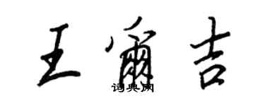 王正良王爾吉行書個性簽名怎么寫