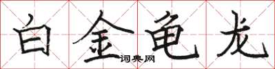 駱恆光白金龜龍楷書怎么寫