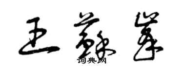 曾慶福王蘇峰草書個性簽名怎么寫