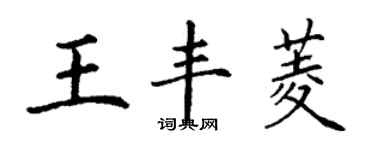 丁謙王豐菱楷書個性簽名怎么寫