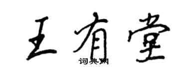 王正良王有堂行書個性簽名怎么寫