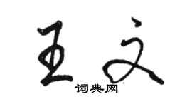 駱恆光王文行書個性簽名怎么寫