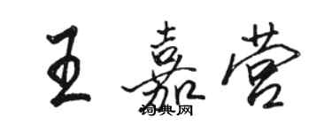 駱恆光王嘉營行書個性簽名怎么寫