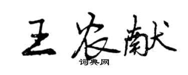 曾慶福王農獻行書個性簽名怎么寫
