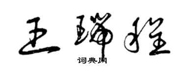 曾慶福王瑞程草書個性簽名怎么寫