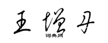 梁錦英王增丹草書個性簽名怎么寫